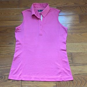 GYMSHARK Tank Top Collar Pink Women’s Size Large Play Dry Quarter Button Up
